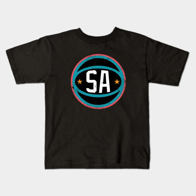 San Antonio Retro Ball - Fiesta Black Kids T-Shirt by KFig21